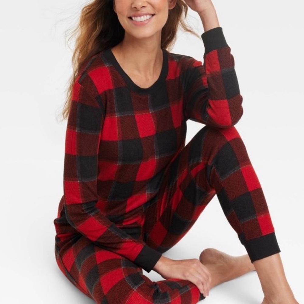 Stars above Red and Black Plaid Pajama Set